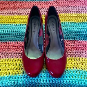 Madden Girl Unify Red Patent Pumps